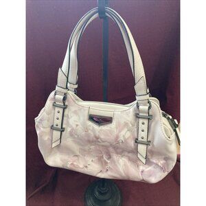 Simply Vera Wang Handbag Purse Catherine Satchel White Lavender Floral Soft